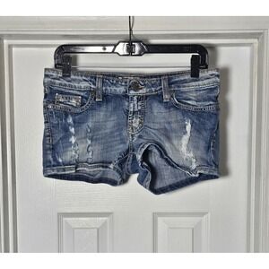 BKE By Buckle Stella Low Rise Micro Shorts Size 28 Distressed Stretch